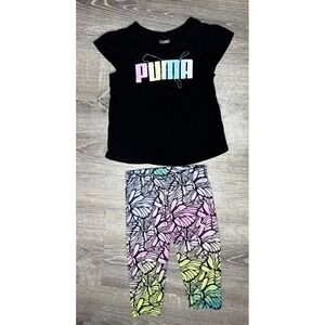 Puma Toddler Girl's 2 Piece Set Short Sleeve Top Capi Leggings Multcolor Size 4T
